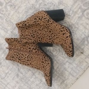 Cow print all leather boots new